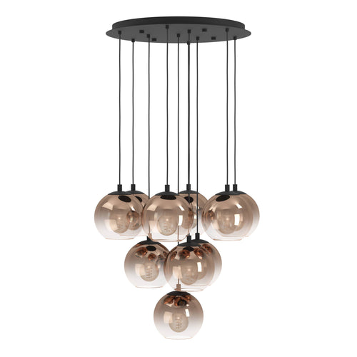 EGLO hanglamp Ariscani 1 - ø 65,5 cm - koperglas - zwart - vtwonen shop