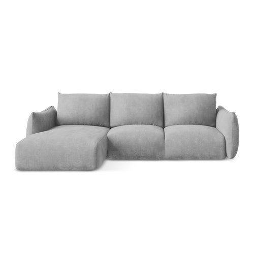LaMiaSofa hoekbank links Savona - chenille stof - lichtgrijs - 242x162x90