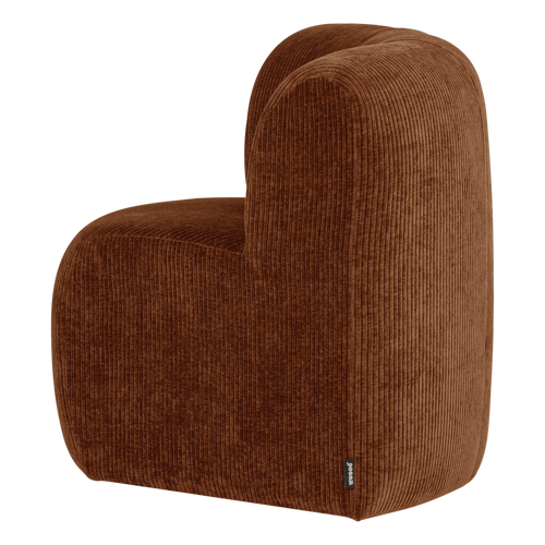WOOOD eetbank hoek met rugleuning Mojo Base - Rib - Roestbruin - 83x80x80