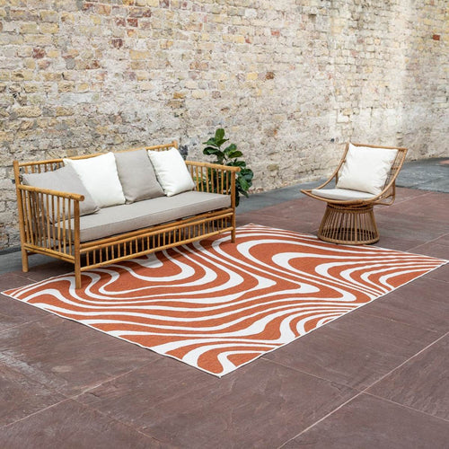 Interieur05 Buitenkleed Swirl Rechthoek - Roest - Dubbelzijdig - 200 x 290 cm - vtwonen shop