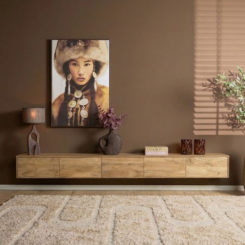 Starfurn Tv-meubel Vision - Naturel Hout - 280x30x35cm