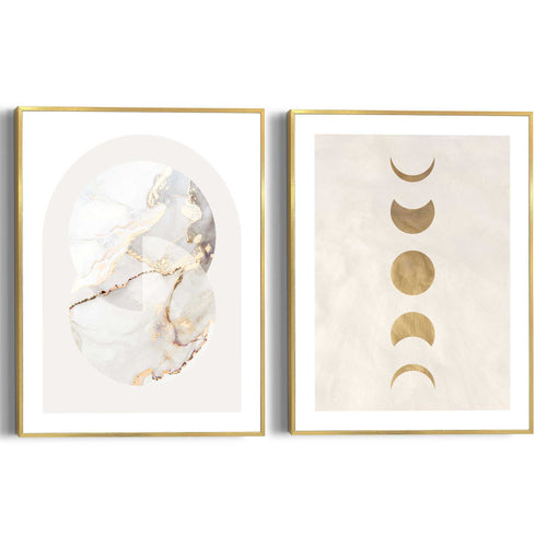 Reinders Marble Gold schilderijen set -  goud - slaapkamer - 40x30cm