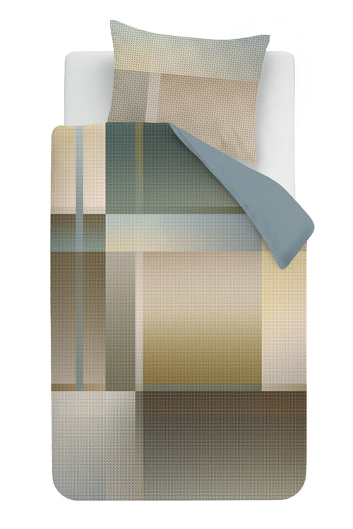 Kardol Dekbedovertrek Cuadrado - 140 x 200/220 cm - Blauw Groen