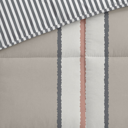Byrklund - Dekbed zonder overtrek Lined Up - 200x200 cm - Zand / Antraciet