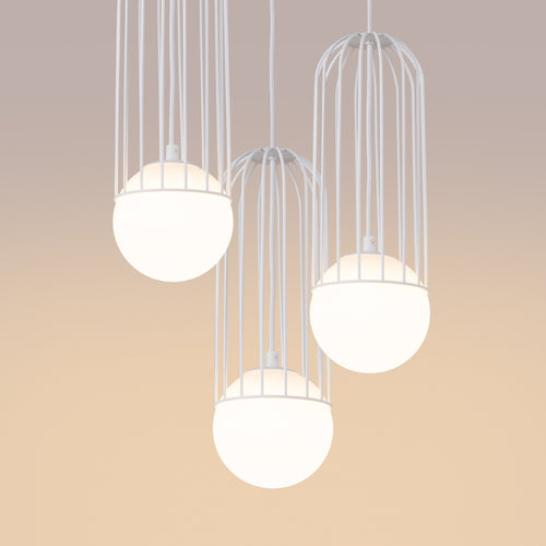 Sollux Lighting Hanglamp BRINA 3P wit - 34x34x115cm