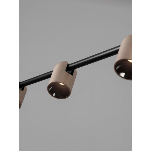 Nova Luce SIRMOS Hanglamp voor aan het plafond, champagne goud, zandkleurig zwart, Triac dimbare LED 30W 1608lm 3000K