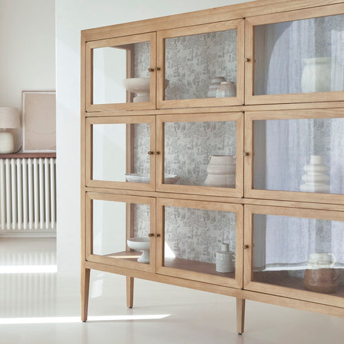 Tikamoon Grote eiken vitrinekast - Naturel - vtwonen shop