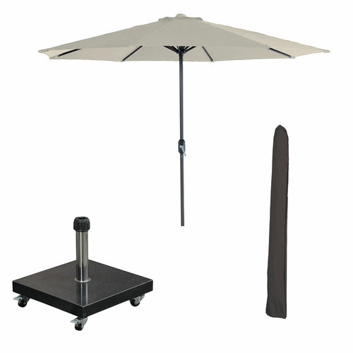 Garden Impressions stokparasol Lotus ecru Ø300 cm met 40kg Eureka voet en hoes - vtwonen shop