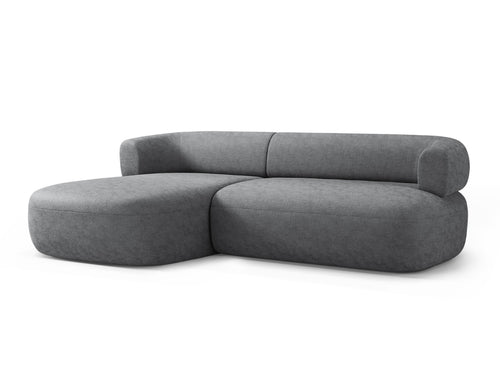 Micadoni linker hoekbank Jenny 5-zits, chenille donkergrijs - 145x225x73cm