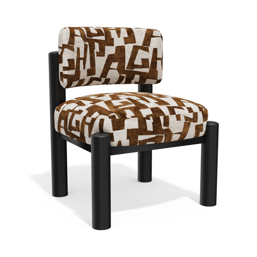 Premium Interiors - Fauteuil ELY - stof met textuur en patroon karamel 60.5cm