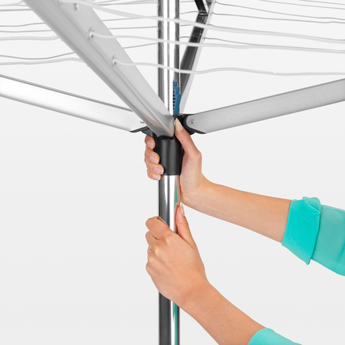 Brabantia Droogmolen Topspinner, 40 meter met metalen grondanker, doorsnede 45 mm 310744 - Metallic Grey