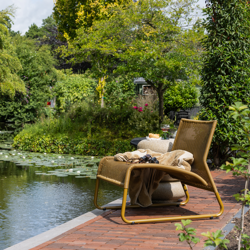 WOOOD tuin loungestoel West - Kunststof - Honinggeel - 67x78x69