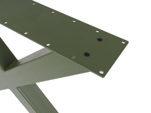 MaximaVida metalen X-poot tafel onderstel New York olijfgroen gecoat - per 2 stuks - vtwonen shop