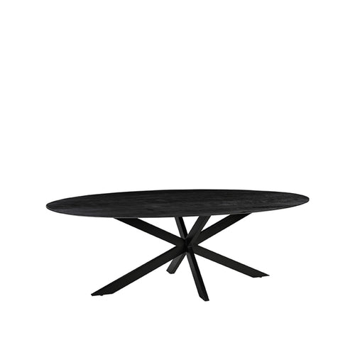 LABEL51 Eettafel James - Zwart Mangohout - 210x100x76cm - vtwonen shop