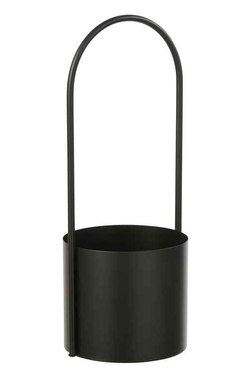 J-Line bloempot - ijzer - zwart - extra large