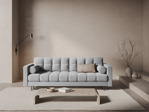Cosmopolitan Design Slaapbank met opbergdoos Bali 3-zits, structurele stof lichtgrijs - 84x222x105cm