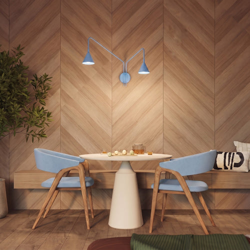 Sollux Lighting Wandlamp NOX 2 lichtblauw met schakelaar - 150x80x30cm