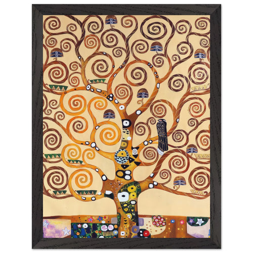 Artfulprints Poster met Lijst Gustav Klimt - Tree of life   - 30x40 cm - Geel