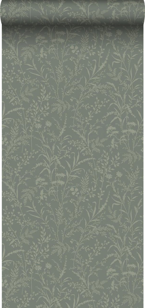 Borastapeter behang veldbloemen groen - 53 cm x 11.2 m - 660130 - vtwonen shop