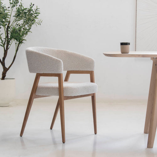 DÉJA Living Eetkamerstoel Fureso - Beige/Naturel - Set van 2