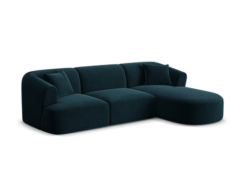 Cosmopolitan Design Modulaire hoekbank rechts Campi 4-zits, flueel diepe olie - 156x256x70cm