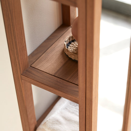 Tikamoon Rechte kolomkast van massief notenhout - Donkerbruin