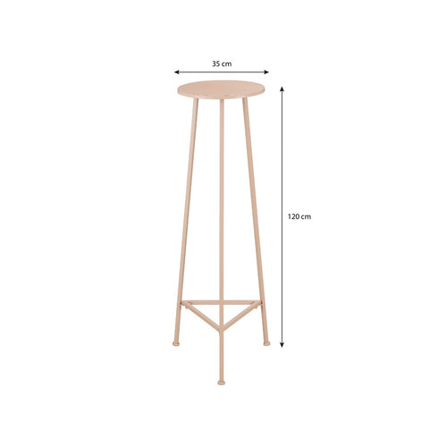 Mica Decorations Adine Plantentafel - H120 x Ø35 cm - Metaal - Lichtroze