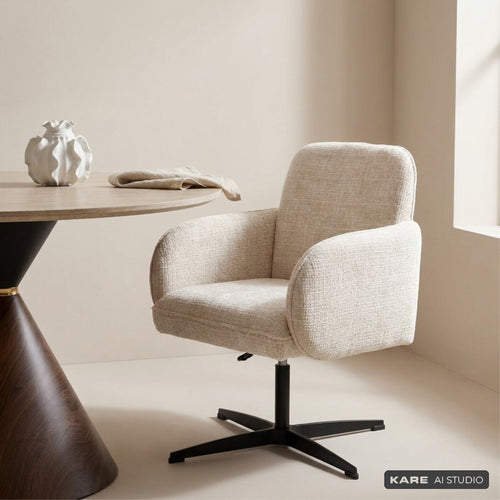 Kare Design Draaistoel met armleuningen Tabea beige