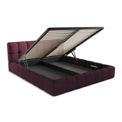 LaMiaSofa Bed met opbergruimte Roma - chenille stof - bordeaux - 200x228x82