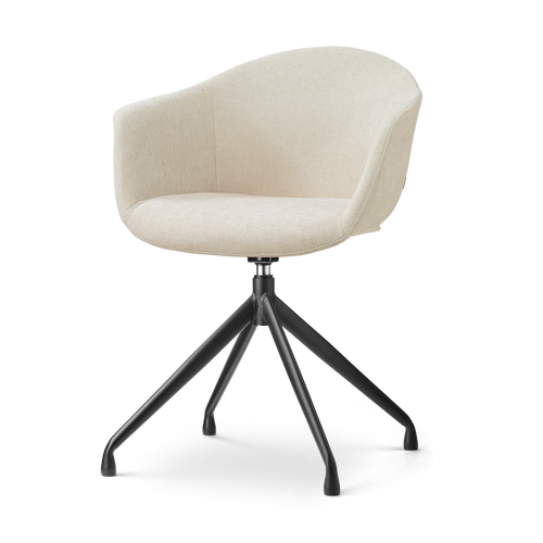 Nolon Nola-Otis Draaibare Eetkamerstoel Cottonbeige - Zwart Onderstel