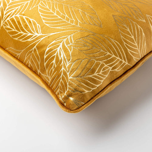 KUSSENSET - 3-delig - Bauke/Lonne - 45x45 cm, 30x50 cm - bladmotief - inclusief binnenkussens - geel, groen, goud