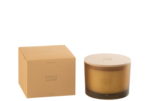 J-Line geurkaars Accords Essentiels - Santal Satiné - geel - 28U
