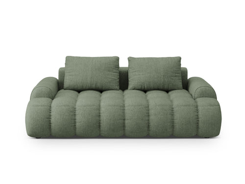 Cosmopolitan Design Bank Linz 3-zits, structurele stof donker olijfgroen - 100x200x84cm