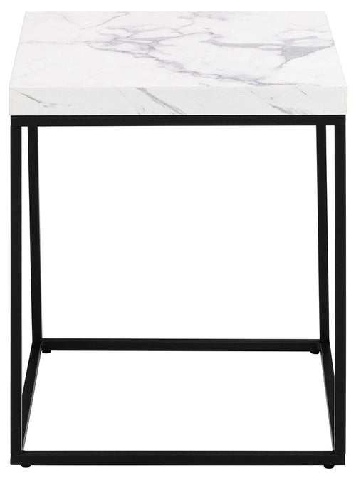 BRAM Salontafel Jolyn - 40 x 40cm - Wit Marmer Look - vtwonen shop