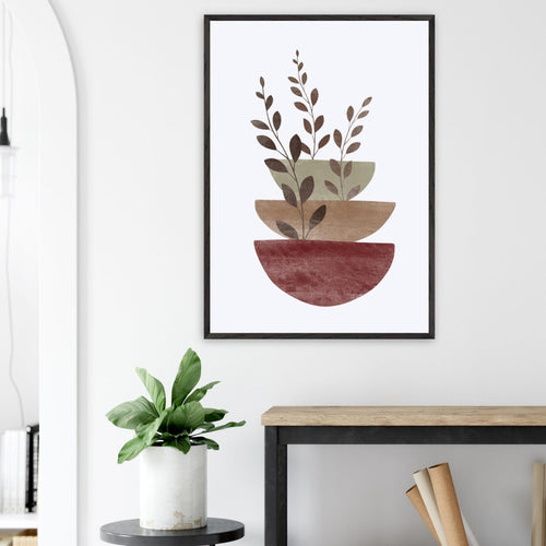 Artfulprints Poster met Lijst Boho – Layered peace   - 30x40 cm - Bruin