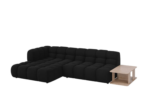 Cosmopolitan Design Modulaire hoekbank links Sky 4-zits, flueel, zwart - 162x297x70cm