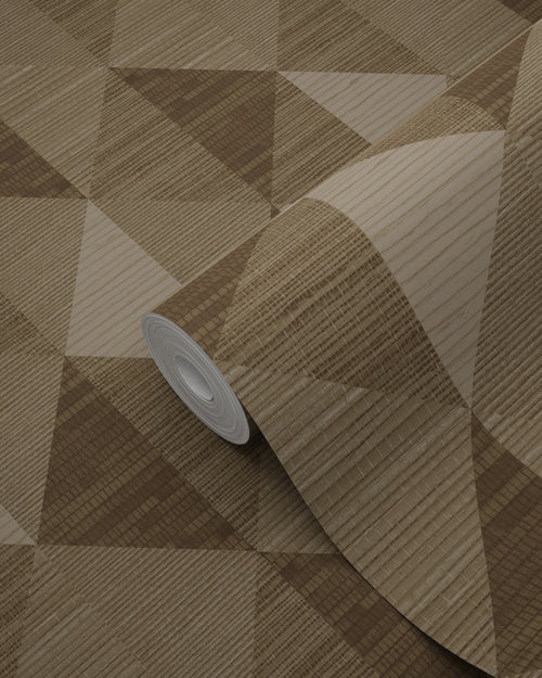 Origin Wallcoverings behang grasweefsel in grafisch 3D motief bruin - 50 x 900 cm - 347886 - vtwonen shop