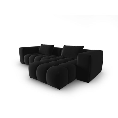 Cosmopolitan Design - Modulaire hoekbank rechts Verona 3-zits, flueel zwart - 145x260x70cm