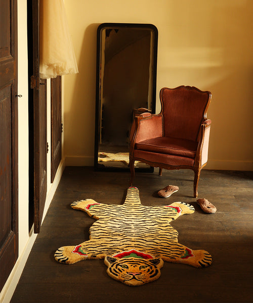 Doing Goods Babul Bombay Tijger Vloerkleed - Groot 144 x 93 x 2 cm - 100% wol