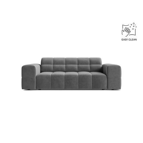 Cosmopolitan Design - Bank Chicago 2-zits, flueel lichtgrijs - 102x178x78cm
