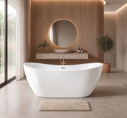 Badplaats Ligbad Alegre 170 x 78 x 68 cm cm – Vrijstaand Bad – Hoogglans wit