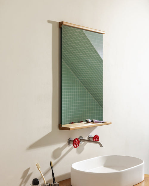 noo.ma Lun wandspiegel 75 x 50 cm, massief eiken