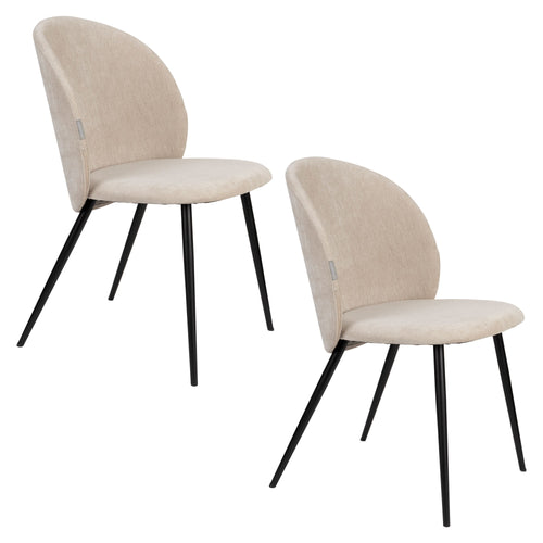Zuiver Cozy Eetkamerstoelen  Beige - Set van 2 - vtwonen shop