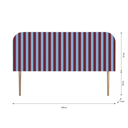Gestoffeerd fluwelen hoofdbord met strepen 160x97cm