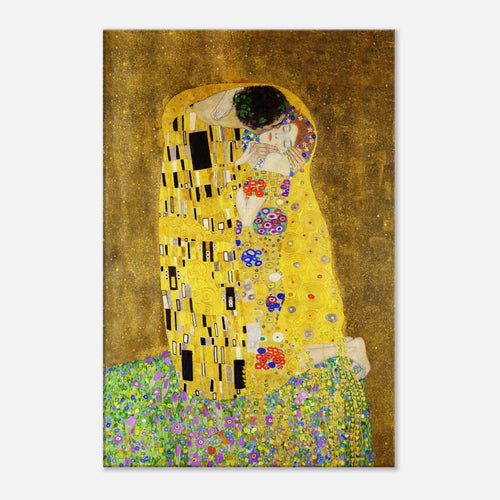 Artfulprints Canvas Gustav Klimt - The kiss canvas - 40x60 cm - Geel