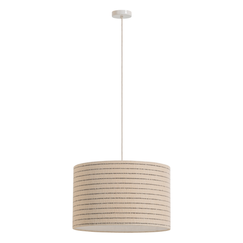 WOOOD hanglamp Loft - Metaal/Bouclé - Naturel Met Strepen - 35x55x55