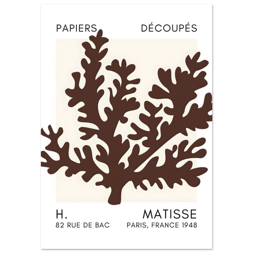 Artfulprints Poster met Lijst Matisse – Aqua bloom brown   - 30x40 cm - Bruin