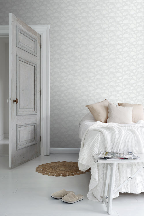 Borastapeter behang ginkgo bladeren grijs - 53 cm x 10.05 m - 660868 - vtwonen shop