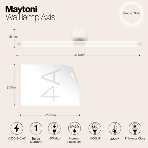 Maytoni - Wandlamp Axis - Wit - Ø3 - vtwonen shop