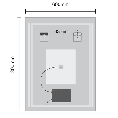 LOMAZOO badkamerspiegel Phoenix - met LED verlichting & anti condens - rechthoekig - 80 x 60 cm